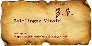 Zeitlinger Vitold névjegykártya